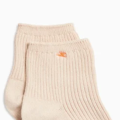 Chaussettes courtes Amy beiges côtelées