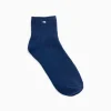 Chaussettes courtes Amy bleu marine côtelées
