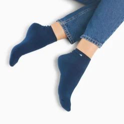 Chaussettes courtes Amy bleu marine côtelées