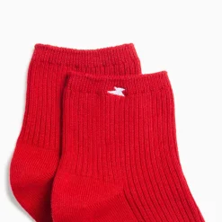 Chaussettes courtes Amy rouges côtelées