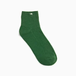 Chaussettes courtes Amy vertes côtelées