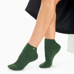 Chaussettes courtes Amy vertes côtelées
