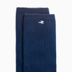 Chaussettes Ella bleu marine côtelées