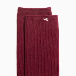 Chaussettes Ella bordeaux côtelées