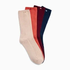 Chaussettes Ella bordeaux côtelées