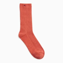 Chaussettes Ella brique côtelées
