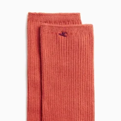 Chaussettes Ella brique côtelées