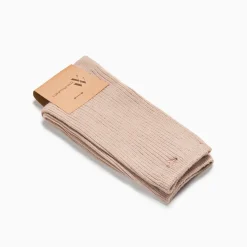 Chaussettes Ella taupe côtelées