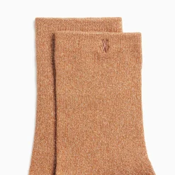 Chaussettes Quinn camel et or pailleté