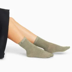 Chaussettes Quinn kaki et or pailleté