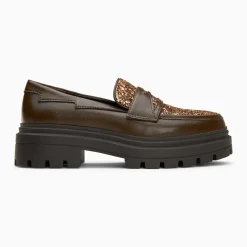 Mocassins Cécile marron à paillettes et plateforme