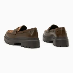 Mocassins Cécile marron à paillettes et plateforme