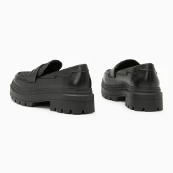Mocassins Cécile noirs à paillettes et plateforme