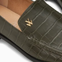 Mocassins Marianne kaki croco