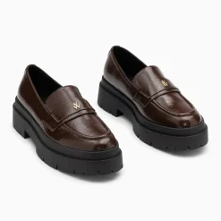 Mocassins Rosalie marron à plateforme crantée