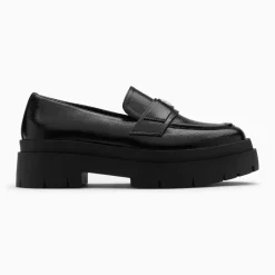 Mocassins Rosalie noirs à plateforme crantée