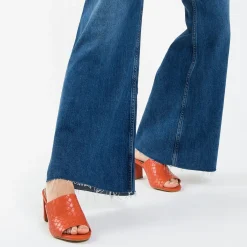 Mules à talon Melaurie rouge effet tressé