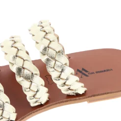 Mules Mila à brides tressées or