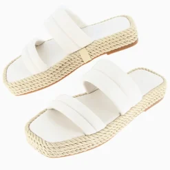 Mules Nala beige clair à plateforme cordes
