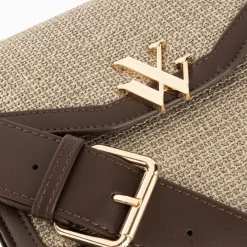 Petit sac cartable Blair marron en tweed