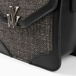 Petit sac cartable Blair noir en tweed