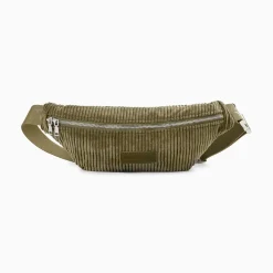 Sac banane Marjorie kaki en velours côtelé
