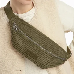 Sac banane Marjorie kaki en velours côtelé