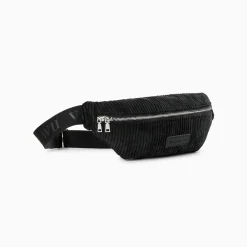 Sac banane Marjorie noir en velours côtelé