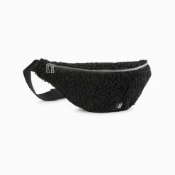 Sac banane oversize Annaelle noir en fausse fourrure