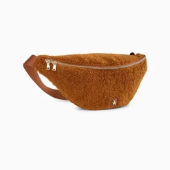Sac banane oversize Annaelle camel en fausse fourrure