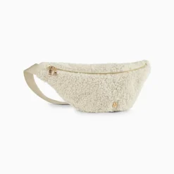 Sac banane oversize Annaelle ivoire en fausse fourrure