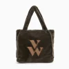Sac cabas Carolina kaki en fausse fourrure