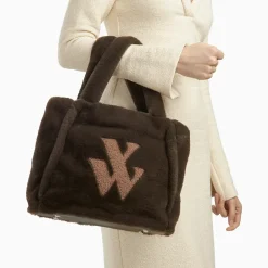 Sac cabas Carolina kaki en fausse fourrure