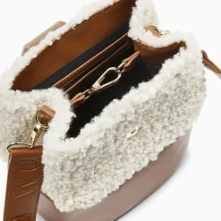 Sac seau Leslie camel en fausse fourrure
