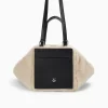 Sac week-end Kenza beige et noir en fausse fourrure