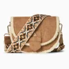Sacoche bandoulière Liliana camel et beige à rabat
