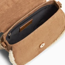 Sacoche bandoulière Liliana camel et beige à rabat
