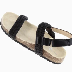 Sandales à brides Hortense noires en cordes