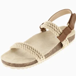 Sandales à brides Hortense beiges en cordes