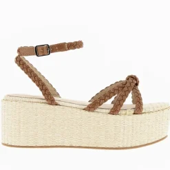 Sandales à plateforme et brides tressées Catalina camel