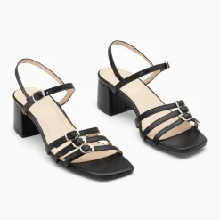Sandales à talon Alexandra multibrides noires