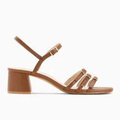 Sandales à talon Alexandra multibrides brunes