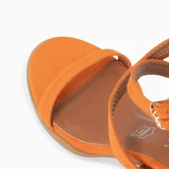 Sandales à talon Bella orange à doubles brides