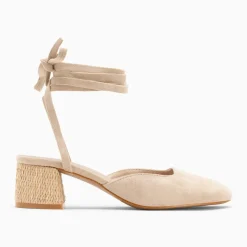 Sandales à talon Inna beiges à lacets