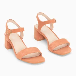 Sandales à talon Laurie rose saumon