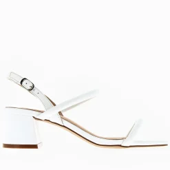 Sandales à talon minimalistes Romy blanc mat