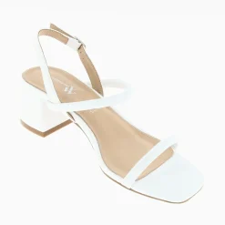 Sandales à talon minimalistes Romy blanc mat