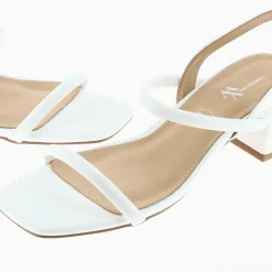 Sandales à talon minimalistes Romy blanc mat