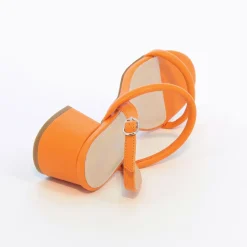 Sandales à talon minimalistes Oriane orange