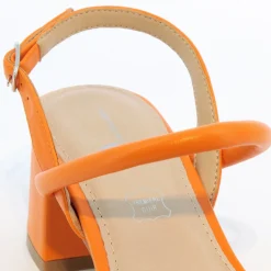 Sandales à talon minimalistes Oriane orange